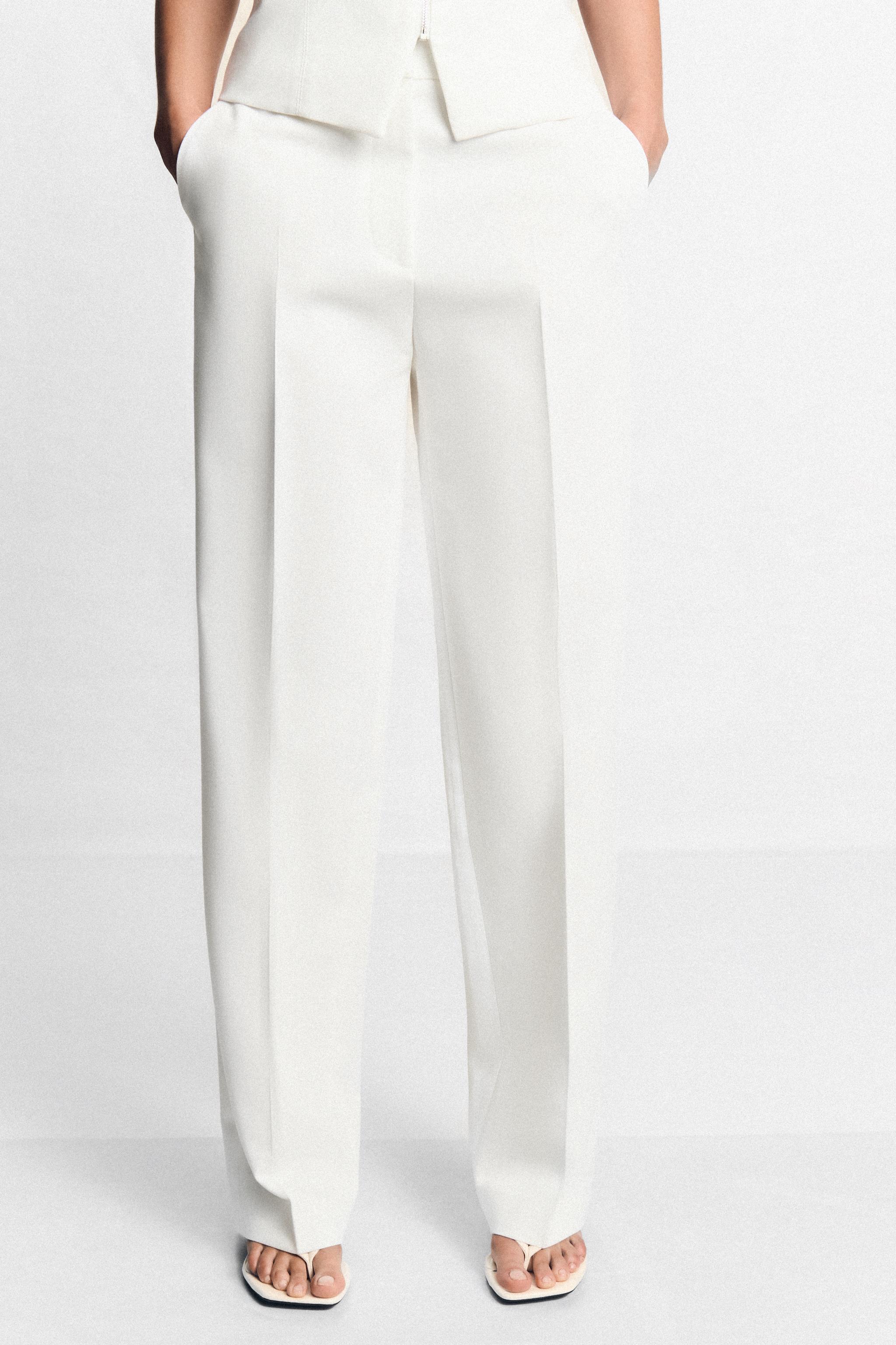 HIGH-RISE STRAIGHT-LEG TROUSERS